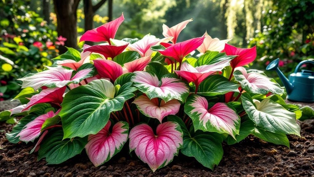 caladium watering and soil