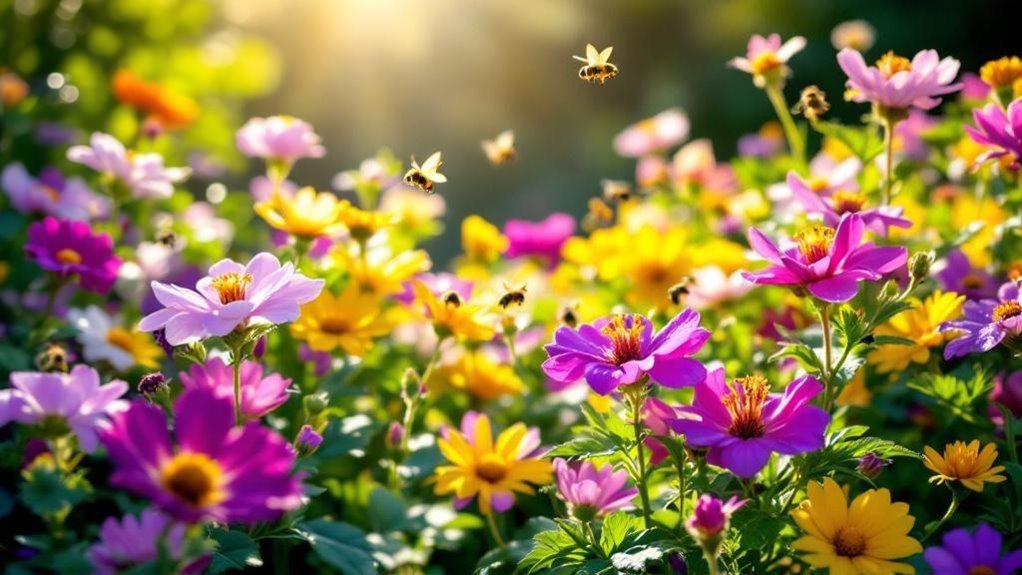diverse perennials attract pollinators