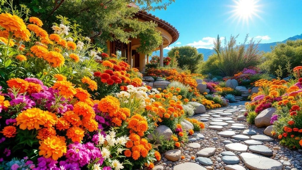 heat resilient flower garden