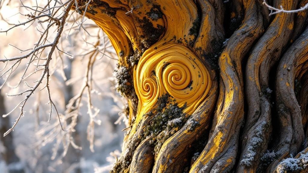vibrant yellow bark trees